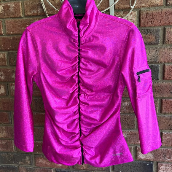 bebe Jackets & Coats Bebe Hot Pink Hologram Jacket Poshmark